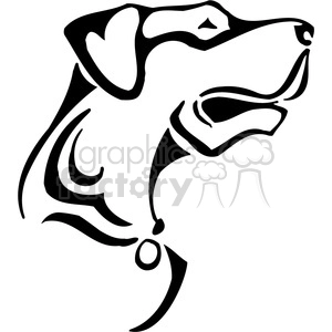 Black and White Dog Outline Graphic for Vinyl and Tattoo Design