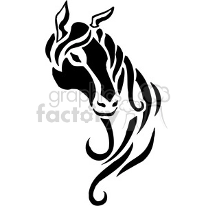 Stylized Horse Outline for Tattoo or Vinyl Decal Design