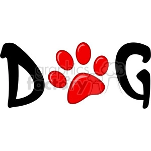 Dog Paw Print Word Art - Creative Design
