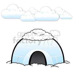 Igloo with Snow and Clouds