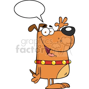 Funny Cartoon Dog with Speech Bubble