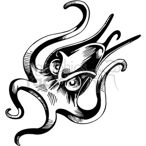 Aggressive Octopus Tattoo Design - Vinyl-Ready Sea Creature