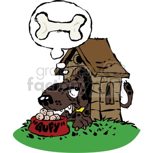 cartoon dog in a doghouse