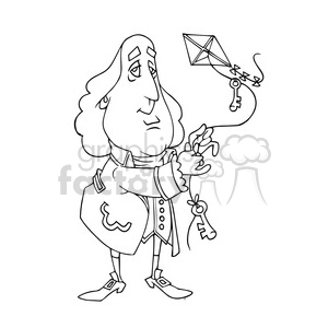 Benjamin Franklin bw cartoon caricature