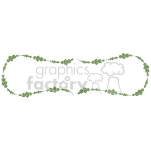A decorative rectangular floral frame featuring green leaves arranged in a symmetrical pattern.