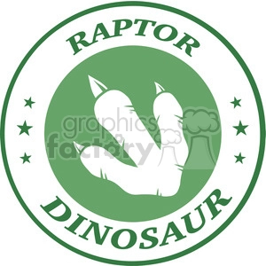 8861 Royalty Free RF Clipart Illustration Dinosaur Footprint Green Circle Logo Design With Text Vector Illustration Isolated On White Background