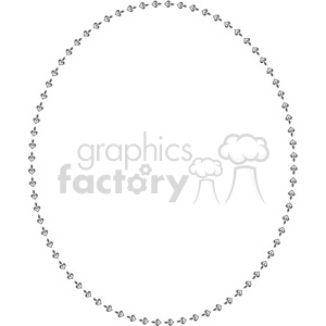 A simple oval-shaped frame clipart image with heart and leaf patterns along the border, perfect for decorative purposes.