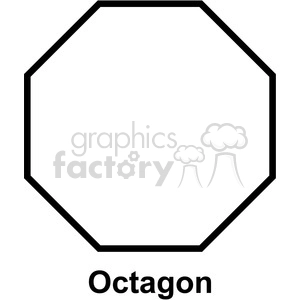 A clipart image of a black-outlined octagon with the word 'Octagon' written below it.