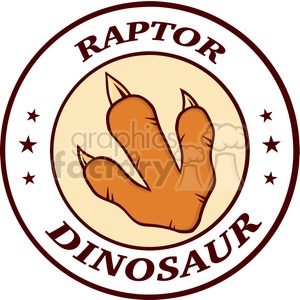 Raptor Dinosaur Footprint Emblem