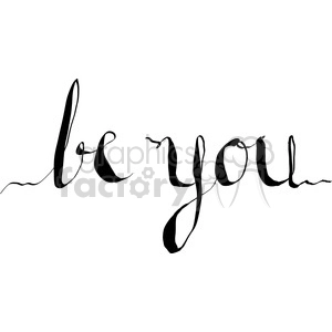Clipart image of a handwritten script reading 'be you', emphasizing individuality and authenticity.