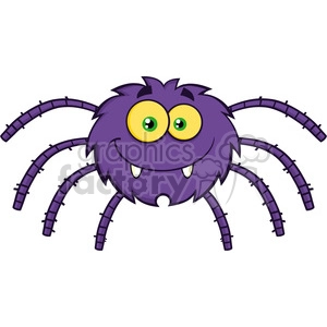 8951 Royalty Free RF Clipart Illustration Funny Spider Cartoon Character Vector Illustration Isolated On White