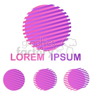 Colorful Gradient Striped Circle with Lorem Ipsum Text
