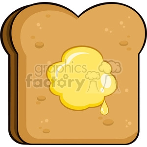 illustration cartoon toast bread slice with butter vector illustration isolated on white background