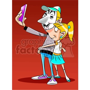 vector clipart image of anonymous selfie