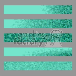A clipart image featuring a set of five horizontal bars with a gradient mosaic pattern in varying shades of turquoise and teal, set against a grey background.