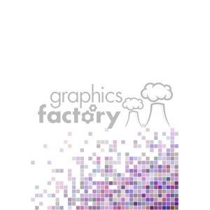 A clipart image featuring a blend of colorful pixel squares in varying shades of purple, pink, blue, and green, scattered in the lower half of the image.