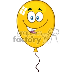 A cartoon yellow balloon with a smiling face