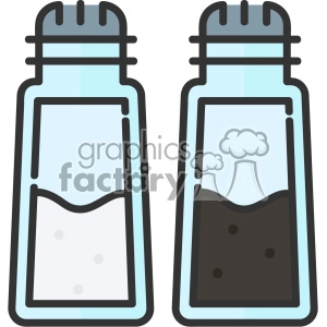 Salt and Pepper shaker vector. Cute cartoon salt and pepper shaker