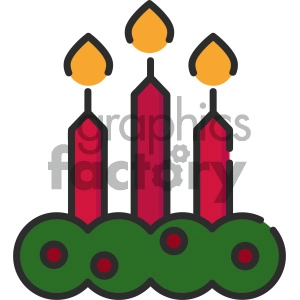 christmas candles vector icon