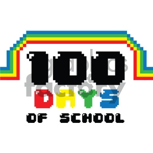100 days of school rainbow vector art