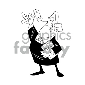 black and white cartoon supreme court justice holding bible