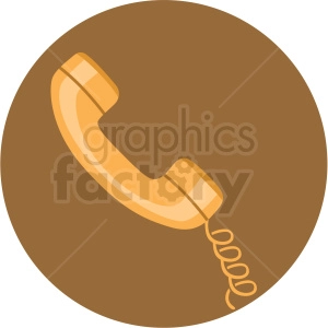 telephone icon with brown circle background