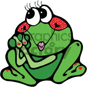 Cartoon Frog with Feminine Features