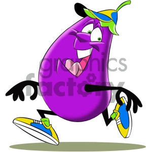 cartoon eggplant running