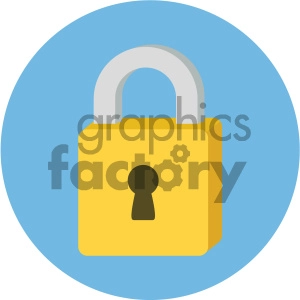 padlock circle background vector flat icon