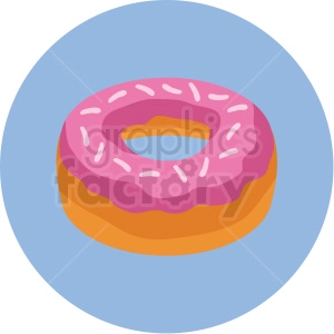 donut vector flat icon clipart with circle background
