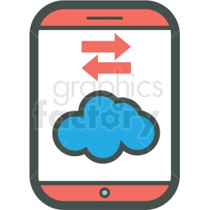 cloud data transfer smart device vector icon