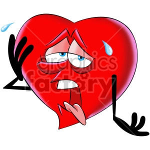 cartoon heart exhausted character