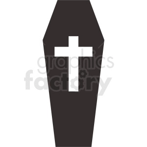 The clipart image shows a vector design of a coffin without any background. 