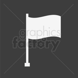 This image features a simple icon of a flag, depicted in a monochrome style with a flagpole and a waving flag. The flag and pole are white, set against a dark background.