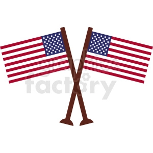 american flags crossed