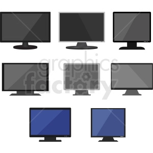 computer monitors bundle vector clipart