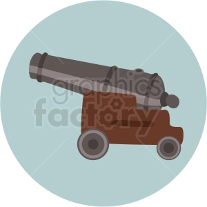 cannon vector clipart on circle background