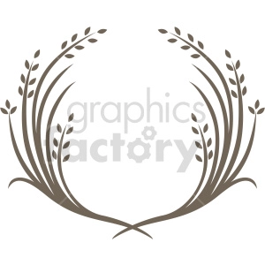 wheat laurel wreath design vector clipart