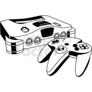 gaming console black and white vector