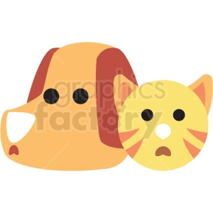 Clipart image of a dog and cat with simple and cute designs.