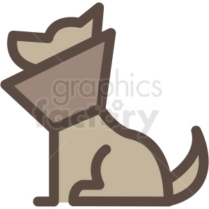 dog with medical collar vector icon clipart