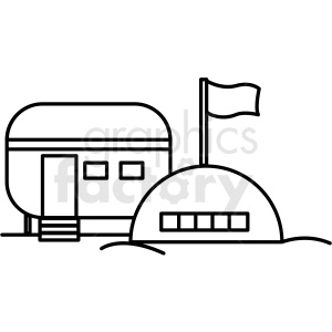 black and white base camp icon