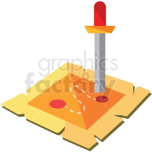 map with sword game vector clipart