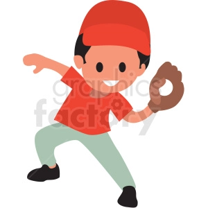 cartoon boy playing baseball