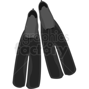 scuba swimming flippers vector clipart