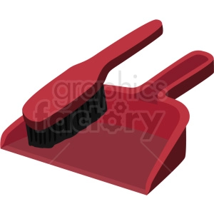 dust pan with broom vector clipart