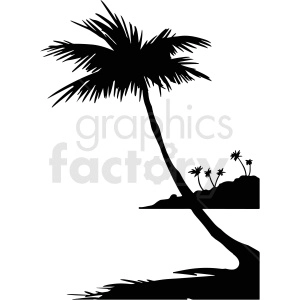 palm tree beach silhouette vector clipart
