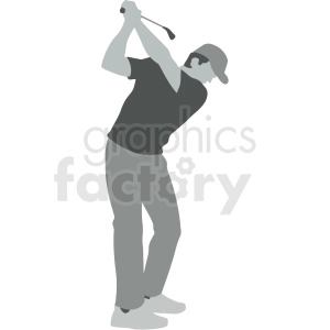 guy swinging golf club vector illustration