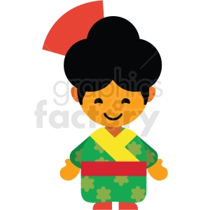 japan female character icon vector clipart