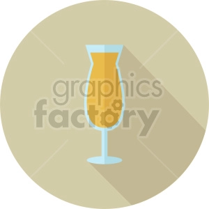 cocktail on yellow circle background vector